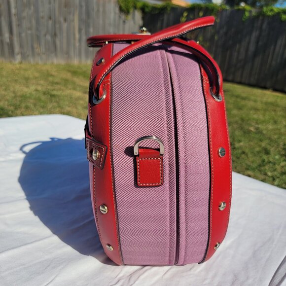 Alexander Mcqueen X Samsonite Black Label Round Red Carry-On Travel Bag - Picture 3 of 16